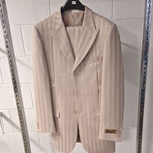 Boys Light Tan Striped Blazer